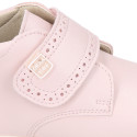 PINK color OKAA FLEX kids Bootie shoes laceless and with toe cap.