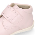 PINK color OKAA FLEX kids Bootie shoes laceless and with toe cap.