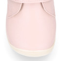 PINK color OKAA FLEX kids Bootie shoes laceless and with toe cap.