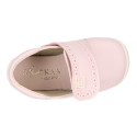 PINK color OKAA FLEX kids Bootie shoes laceless and with toe cap.