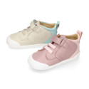 BLANDITOS kids ankle sneakers laceless in soft combined nappa leather.