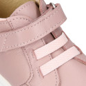 BLANDITOS kids ankle sneakers laceless in soft combined nappa leather.