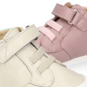 BLANDITOS kids ankle sneakers laceless in soft combined nappa leather.