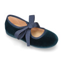 VELVET canvas Ballet flat shoes angel style.