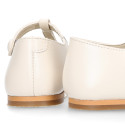 Girl T-Strap Mary Jane shoes in PORCELAIN NAPPA leather.