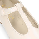 Girl T-Strap Mary Jane shoes in PORCELAIN NAPPA leather.