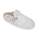 Plush cloth Kids Home shoes with open heel design CLOG style.