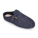 Plush cloth Kids Home shoes with open heel design CLOG style.