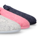 Plush cloth Kids Home shoes with open heel design CLOG style.