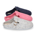 Plush cloth Kids Home shoes with open heel design CLOG style.