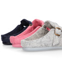 Plush cloth Kids Home shoes with open heel design CLOG style.