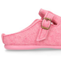 Plush cloth Kids Home shoes with open heel design CLOG style.