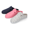 Plush cloth Kids Home shoes with open heel design CLOG style.