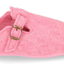 Plush cloth Kids Home shoes with open heel design CLOG style.