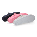 Plush cloth Kids Home shoes with open heel design CLOG style.