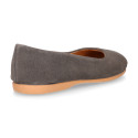 Suede leather Girl Ballet flat shoes to dress.