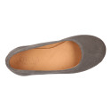 Suede leather Girl Ballet flat shoes to dress.