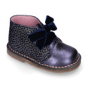 Shiny Suede leather kids Safari Boots with FANTASY counter design.