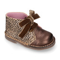 Shiny Suede leather kids Safari Boots with FANTASY counter design.