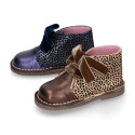 Shiny Suede leather kids Safari Boots with FANTASY counter design.