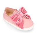 New Autumn-winter canvas FASHION tennis shoes with velcro closure and VELVET BOW design.