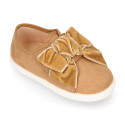 New Autumn-winter canvas FASHION tennis shoes with velcro closure and VELVET BOW design.