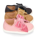 New Autumn-winter canvas FASHION tennis shoes with velcro closure and VELVET BOW design.