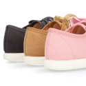 New Autumn-winter canvas FASHION tennis shoes with velcro closure and VELVET BOW design.