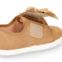 New Autumn-winter canvas FASHION tennis shoes with velcro closure and VELVET BOW design.