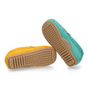 Suede leather Moccasin shoes with TASSELS in seasonal colors for little kids.