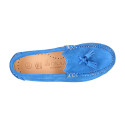 Suede leather Moccasin shoes with TASSELS in seasonal colors for toddler kids.