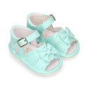 Soft Nappa leather Sandal shoes with BOW for babies.