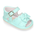 Soft Nappa leather Sandal shoes with BOW for babies.