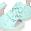 Soft Nappa leather Sandal shoes with BOW for babies.