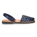 EXTRA SOFT leather Menorquina sandals with rear strap and stars print.