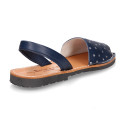 EXTRA SOFT leather Menorquina sandals with rear strap and stars print.