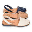 EXTRA SOFT leather Menorquina sandals with rear strap and stars print.