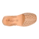 EXTRA SOFT leather Menorquina sandals with rear strap and stars print.