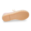 New soft cotton canvas laces up espadrille shoes.