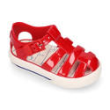 Jelly shoes Nautical style tennis shoe.