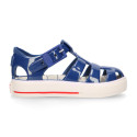 Jelly shoes Nautical style tennis shoe.