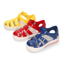 Jelly shoes Nautical style tennis shoe.