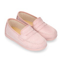Serratex kids Moccasin shoes with detail mask design in pastel colors.