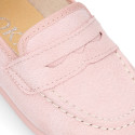 Serratex kids Moccasin shoes with detail mask design in pastel colors.