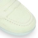 Serratex kids Moccasin shoes with detail mask design in pastel colors.