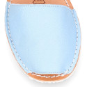 EXTRA SOFT leather kids Menorquina sandals with rear strap and white soles.