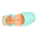 EXTRA SOFT leather kids Menorquina sandals with rear strap and white soles.