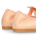 Soft Nappa leather Girl Ballet flat shoes with elastic band with star design.