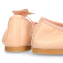 Soft Nappa leather Girl Ballet flat shoes with elastic band with star design.