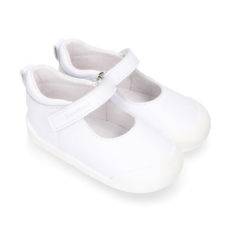 BLANDITOS Girl Mary Jane shoes with in white nappa leather.